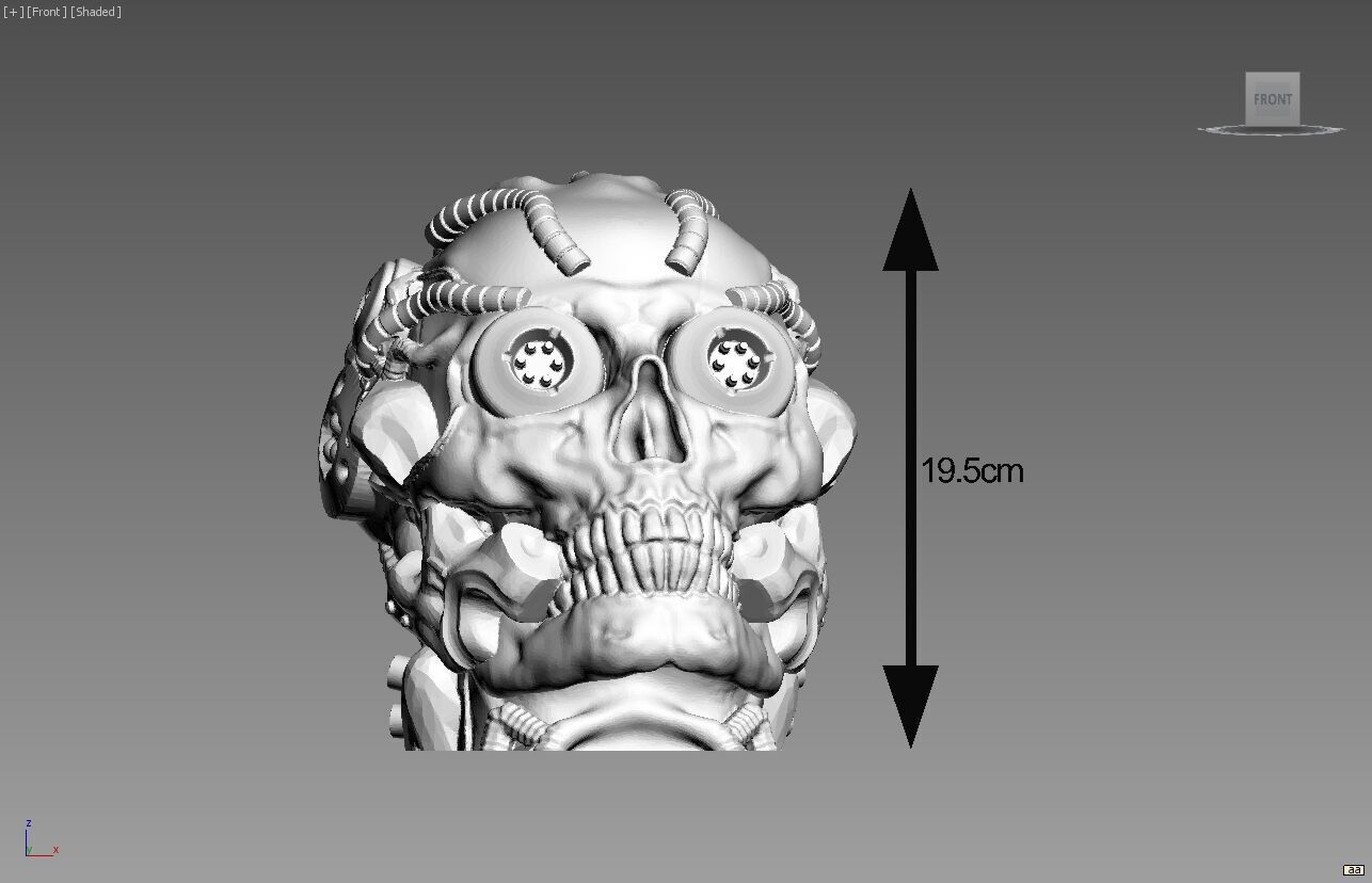 Robot Skull Headphone Stand Cyborg Headset Stand 3D print model_5