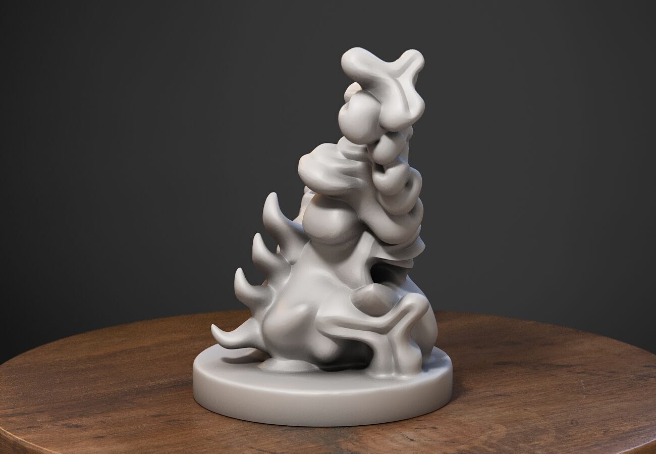 Modern abstract skull robot form Modern abstract skull tobot 3d 3D print model_5