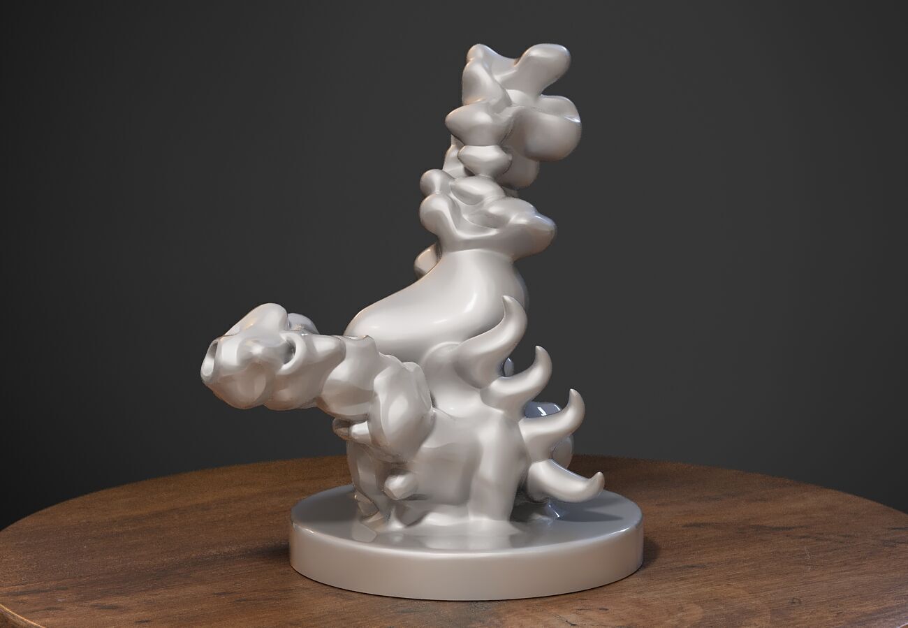 Modern abstract skull robot form Modern abstract skull tobot 3d 3D print model_4