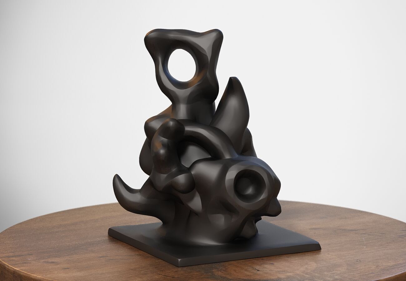 Modern abstract skull robot form Modern abstract skull tobot  3D print model_4