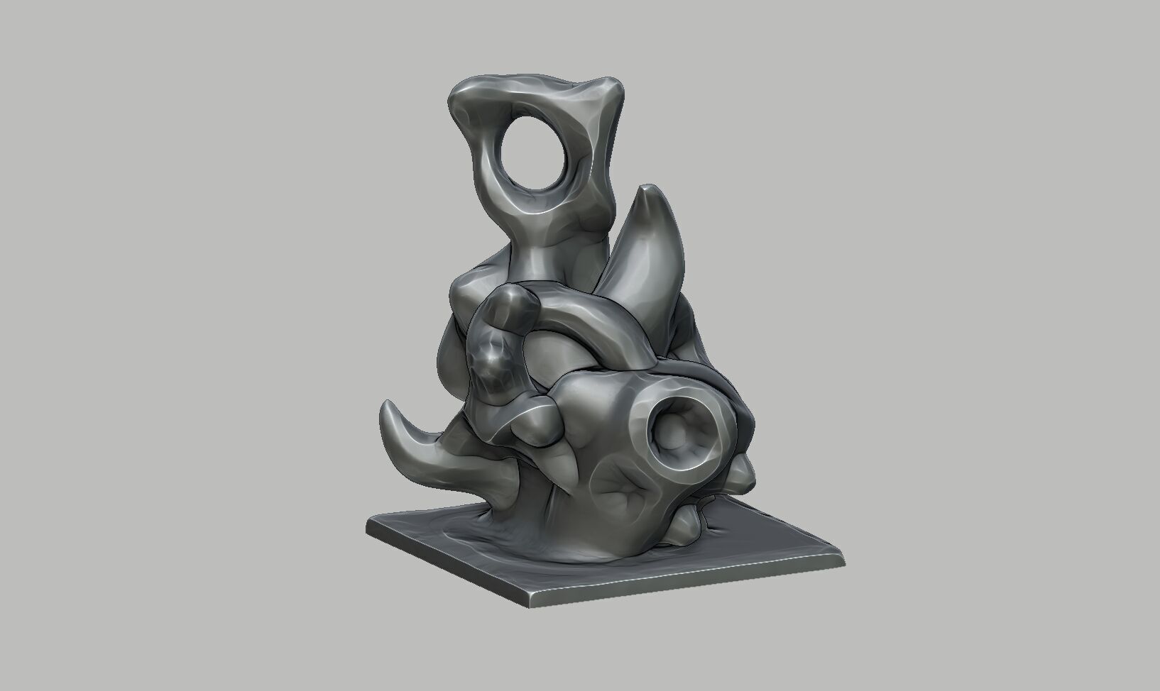 Modern abstract skull robot form Modern abstract skull tobot  3D print model_3