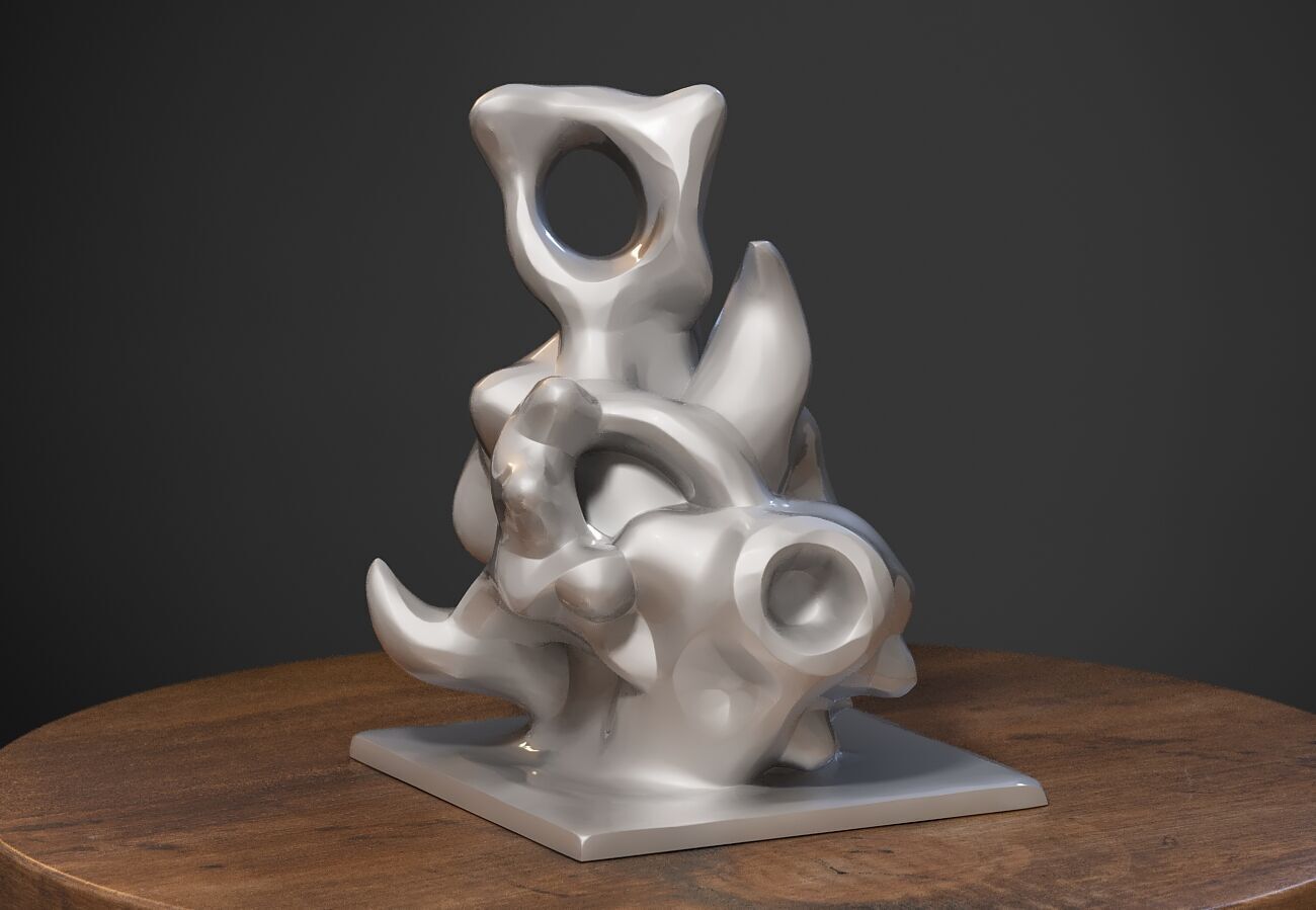 Modern abstract skull robot form Modern abstract skull tobot  3D print model_6