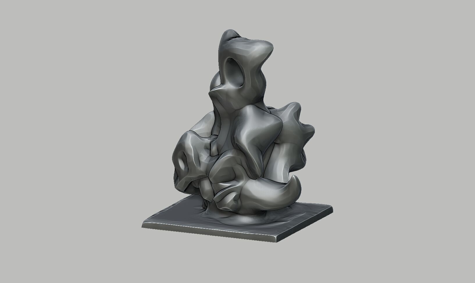 Modern abstract skull robot form Modern abstract skull tobot  3D print model_11