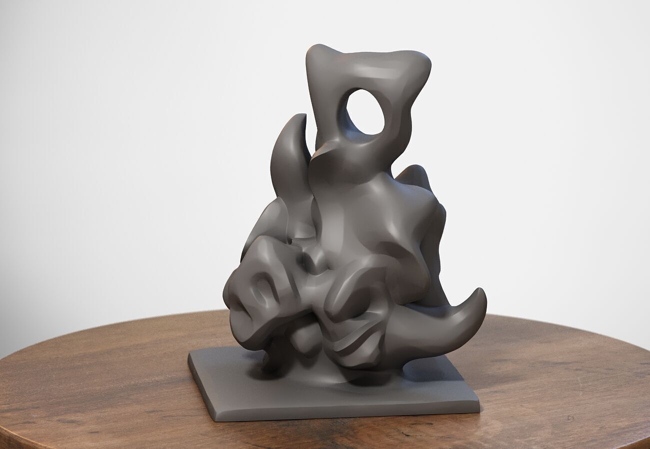 Modern abstract skull robot form Modern abstract skull tobot  3D print model_7