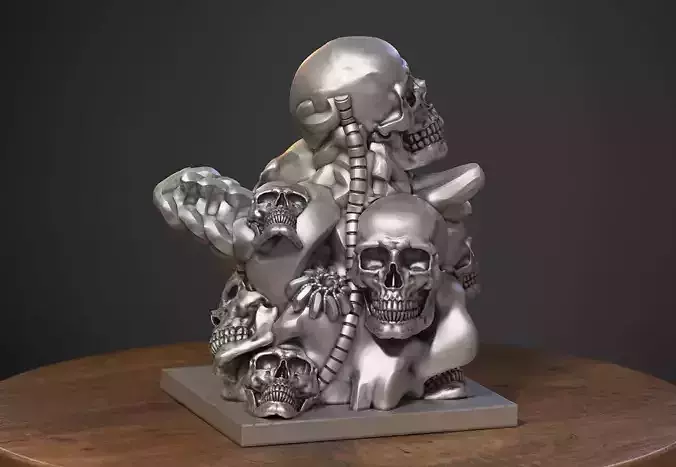 Modern abstract skull robot form  Modern abstract skull tobot  3D print model