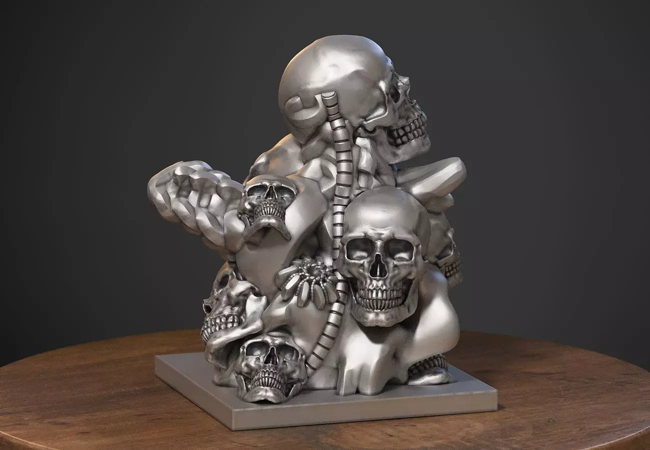 Modern abstract skull robot form  Modern abstract skull tobot  3D print model_0