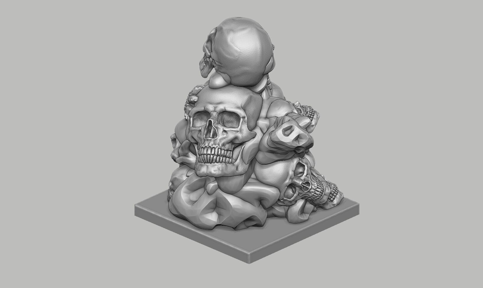 Modern abstract skull robot form  Modern abstract skull tobot  3D print model_11