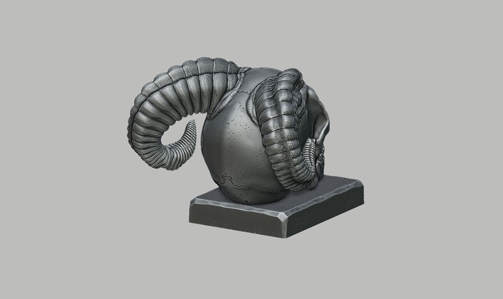 Skull scream horns Headphone Stand Cyborg Headset Stand 3D print model_9