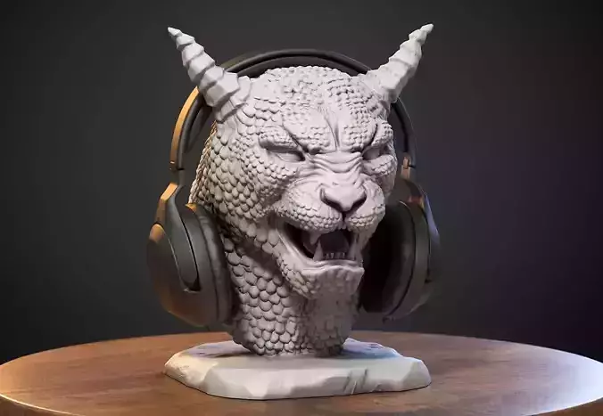 Lion dragon Headphone Stand Cyborg lion dragon Headset Stand