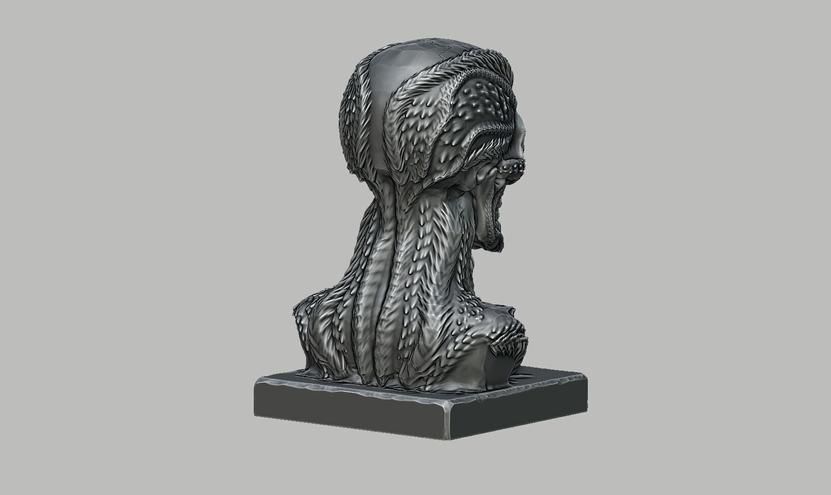 Robot Skull Headphone Stand  Cyborg Headset Stand 3D print model_8