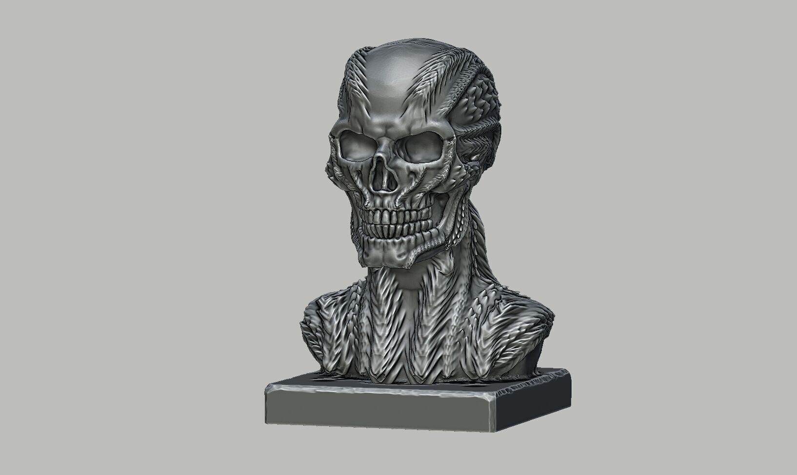 Robot Skull Headphone Stand  Cyborg Headset Stand 3D print model_10