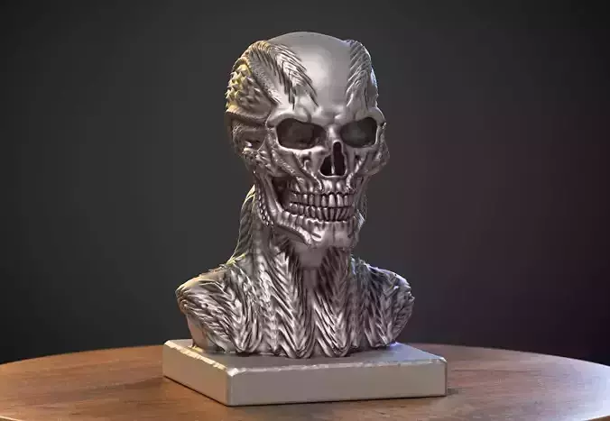 Robot Skull Headphone Stand  Cyborg Headset Stand 3D print model