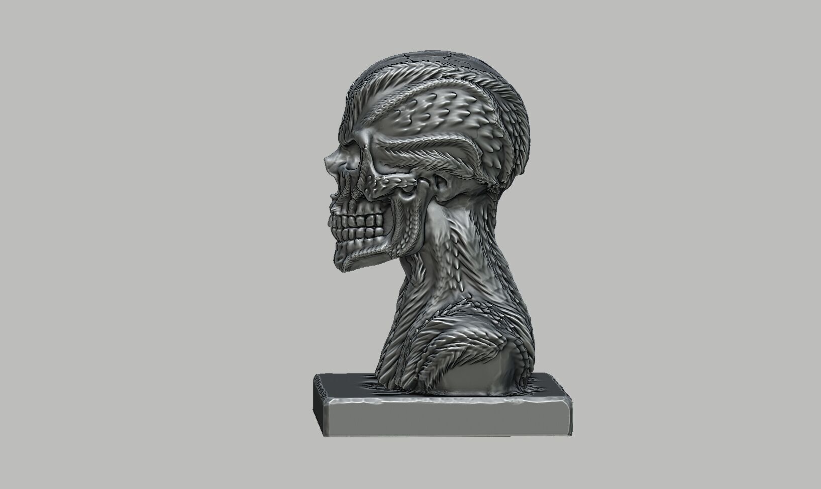 Robot Skull Headphone Stand  Cyborg Headset Stand 3D print model_9