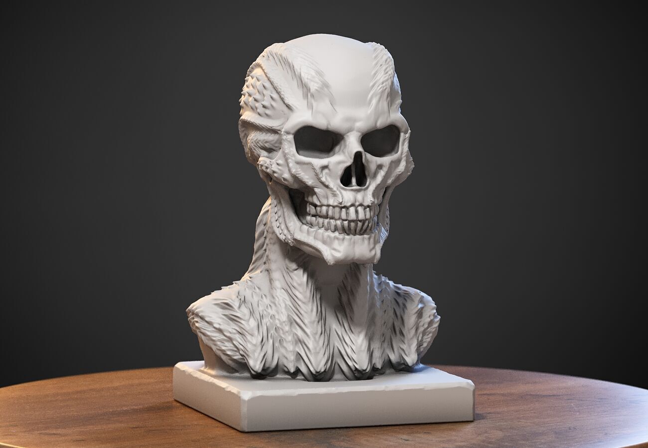 Robot Skull Headphone Stand  Cyborg Headset Stand 3D print model_1