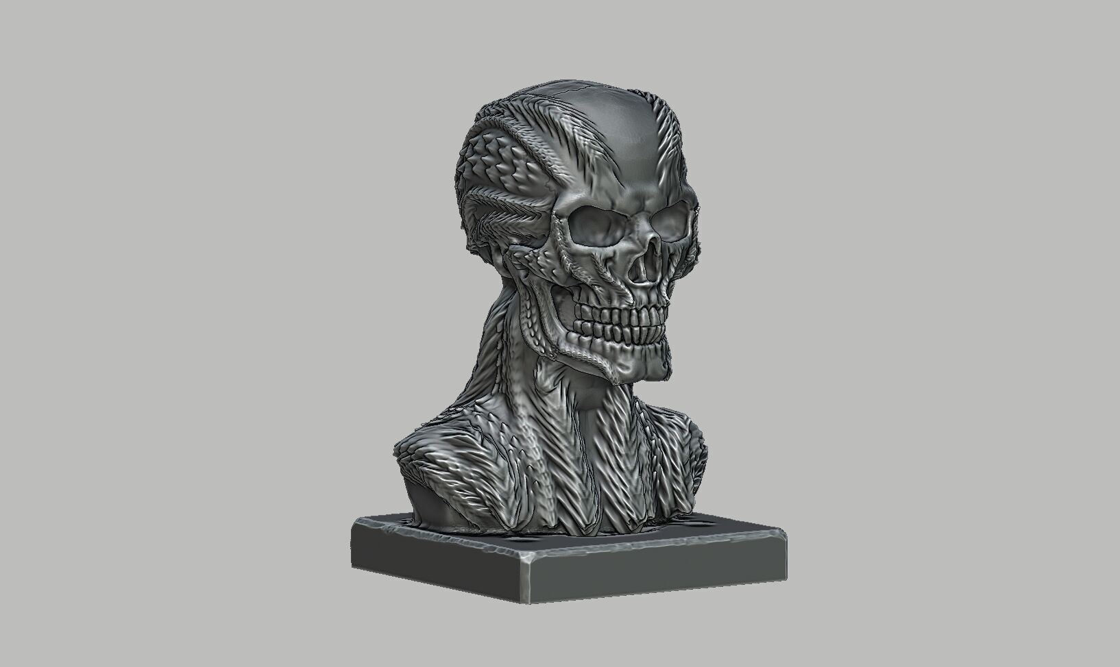 Robot Skull Headphone Stand  Cyborg Headset Stand 3D print model_6