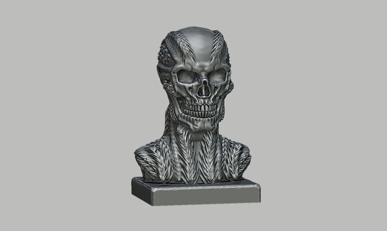 Robot Skull Headphone Stand  Cyborg Headset Stand 3D print model_5