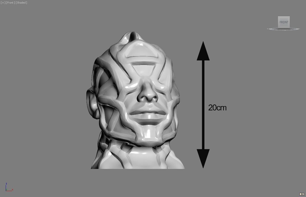 Robot human bust Headphone Stand Cyborg Robot human bust  3D print model_4
