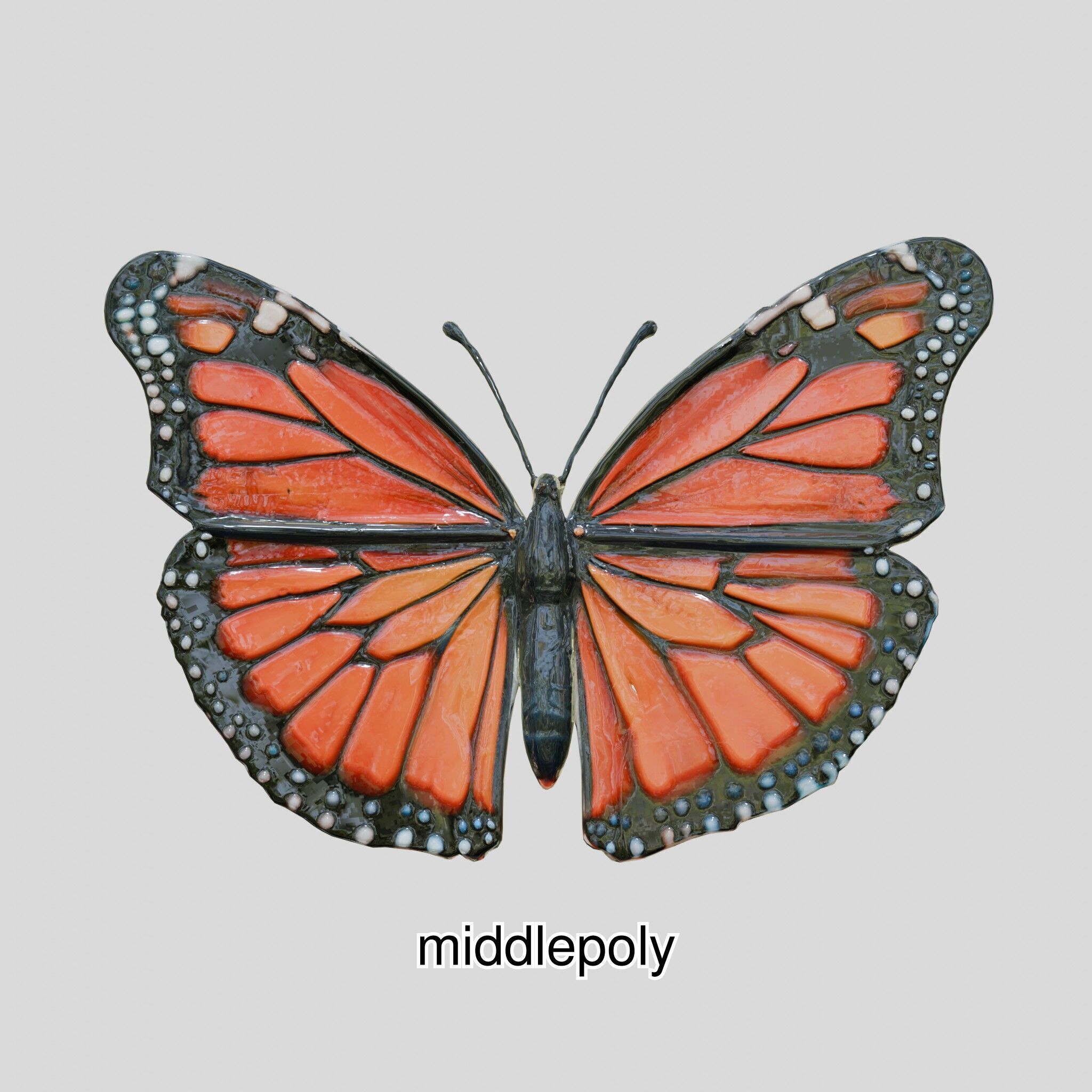 Monarch Butterfly Realistic 3D Model Low-poly 3D model_26