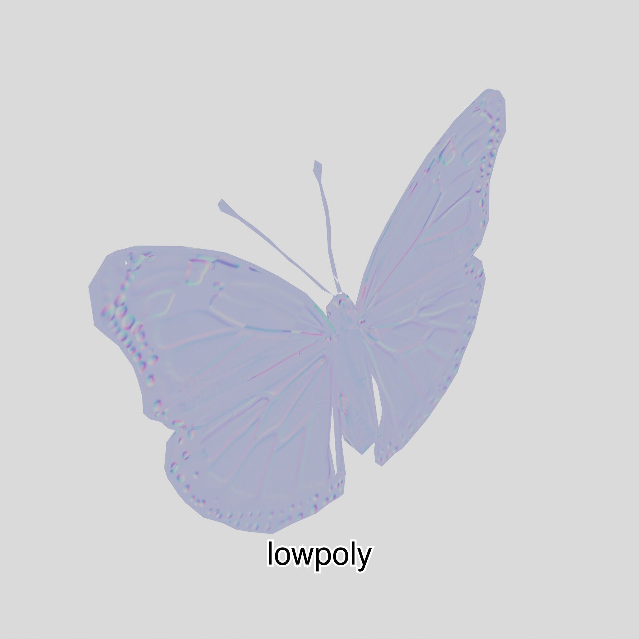 Monarch Butterfly Realistic 3D Model Low-poly 3D model_49