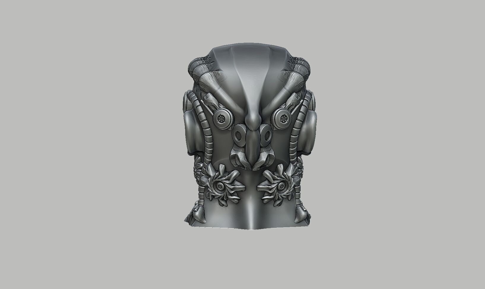 Robot human bust Headphone Stand Cyborg Robot human bust  3D print model_10