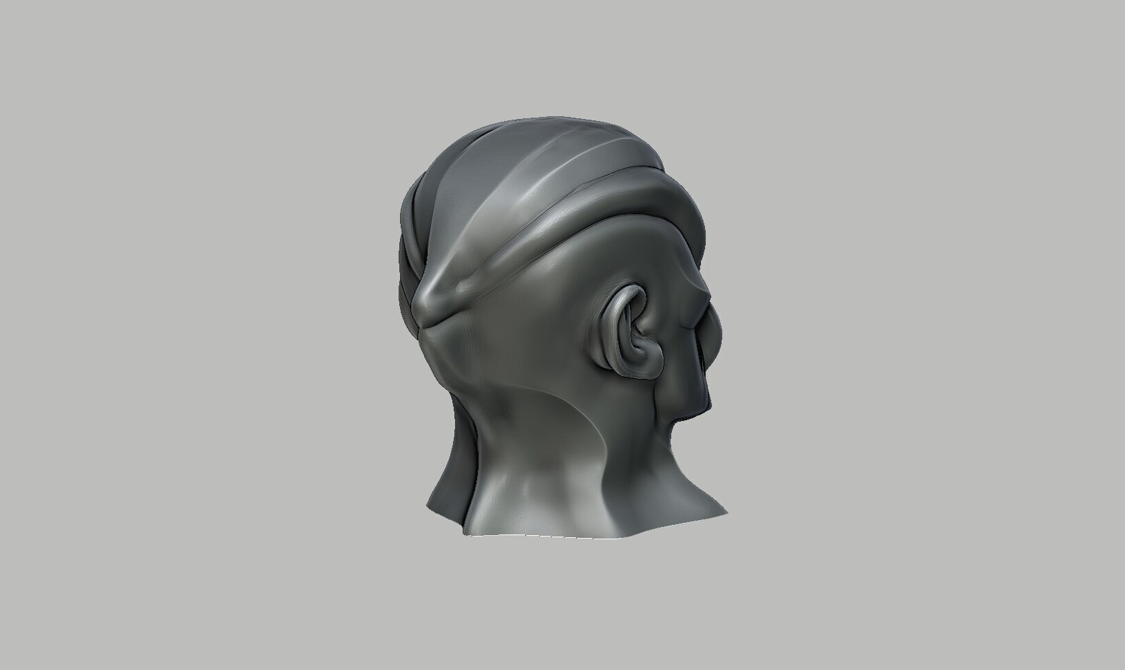 Robot human bust Headphone Stand Cyborg Robot human bust  3D print model_10