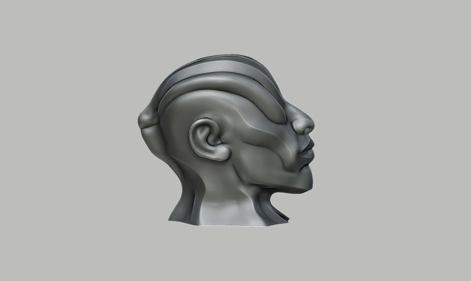 Robot human bust Headphone Stand Cyborg Robot human bust  3D print model_9