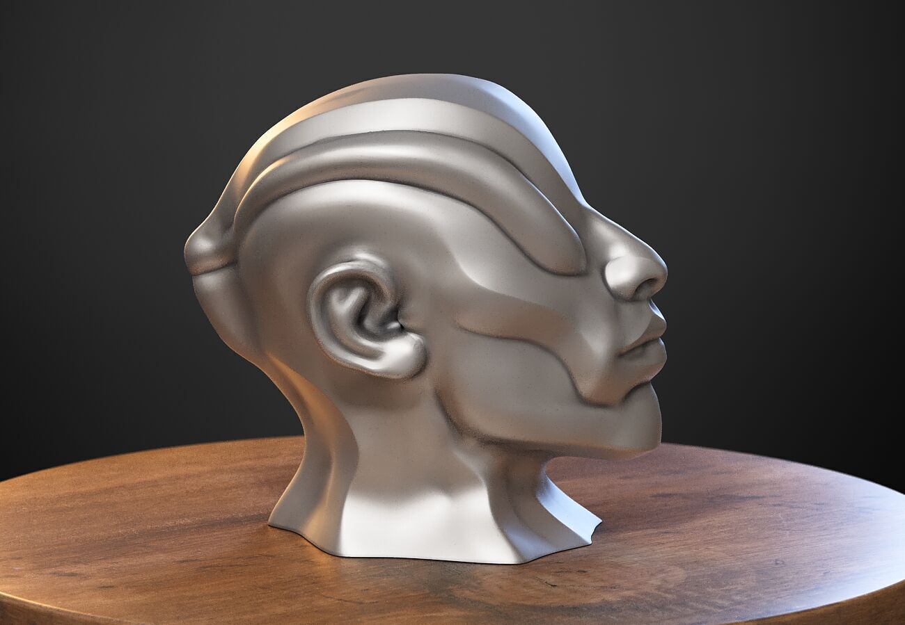 Robot human bust Headphone Stand Cyborg Robot human bust  3D print model_2