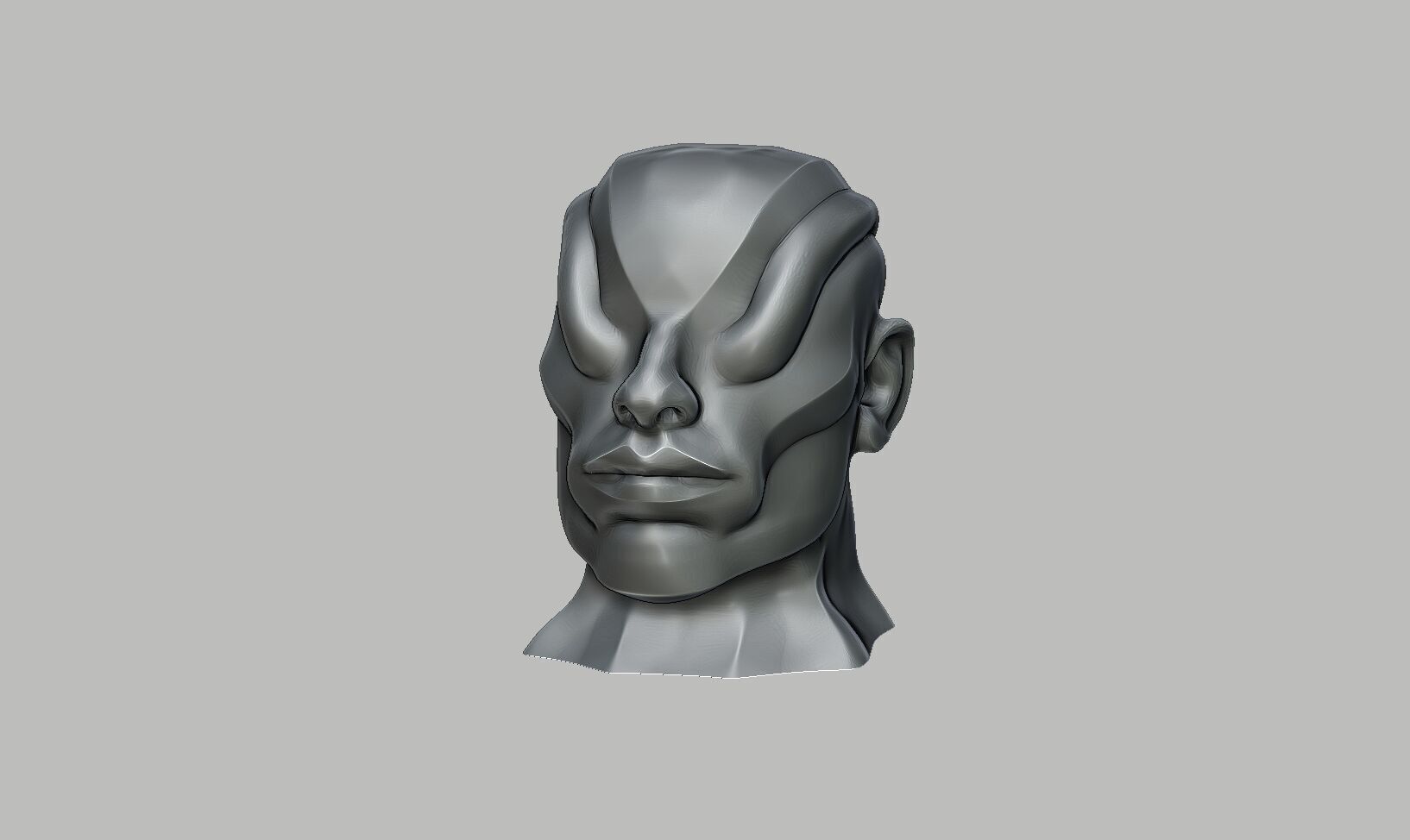 Robot human bust Headphone Stand Cyborg Robot human bust  3D print model_11