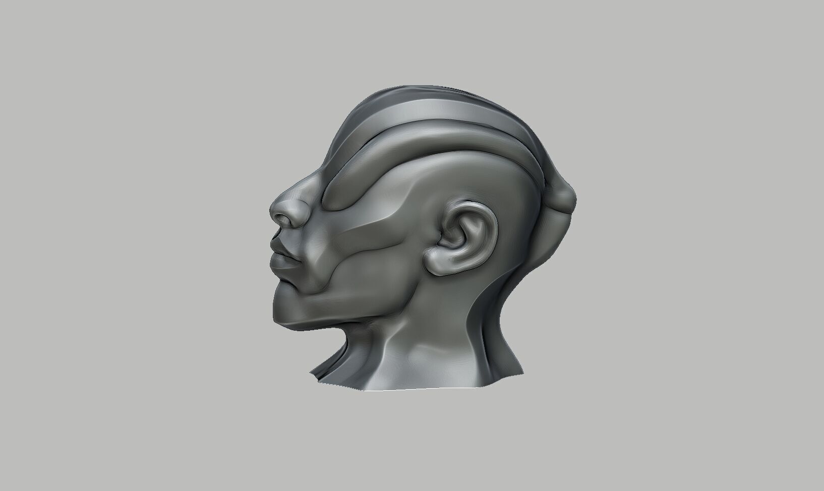 Robot human bust Headphone Stand Cyborg Robot human bust  3D print model_6