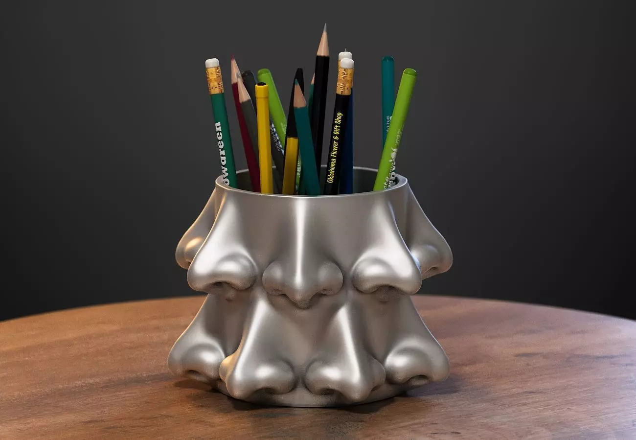 Nose pen holder Human  Nose pen holder 3D print model_0