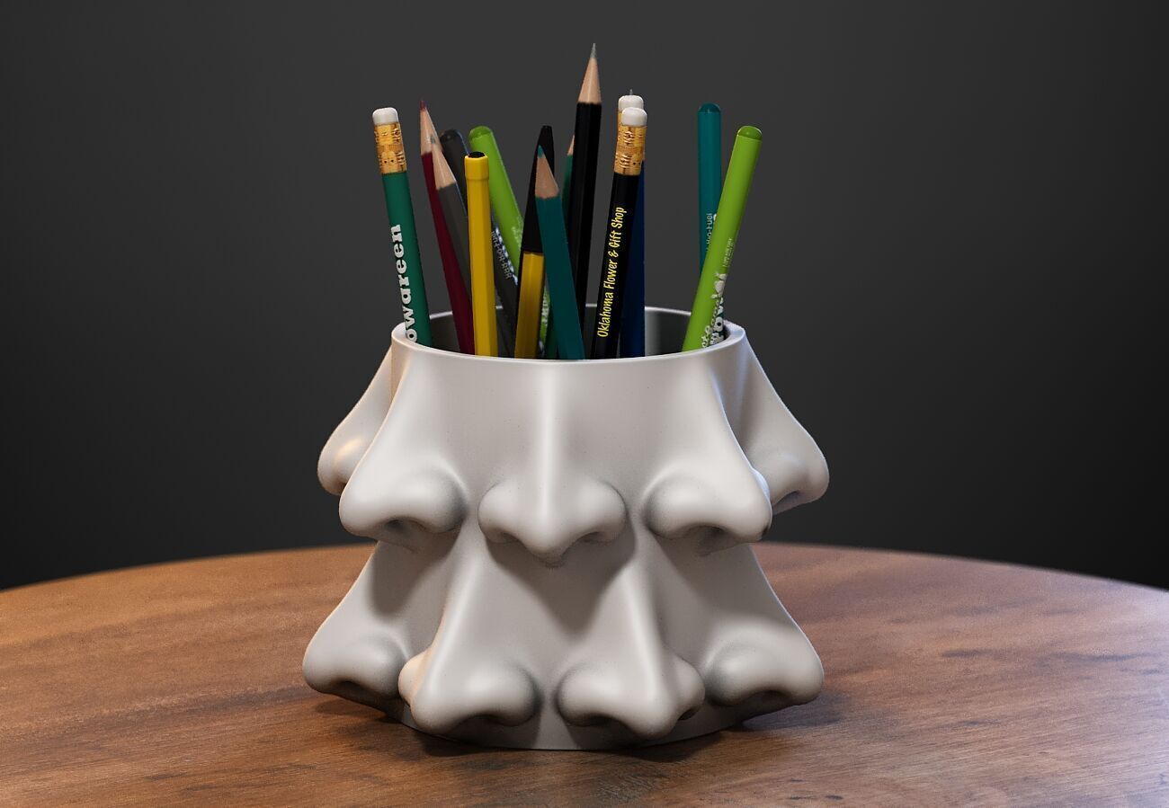 Nose pen holder Human  Nose pen holder 3D print model_1