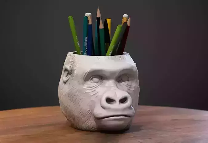 Gorilla head pen holder Animal head pen holder Perfect Gamer 