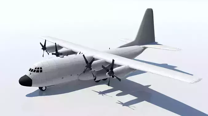 Lockheed C-130H blank textures Low-poly 3D model
