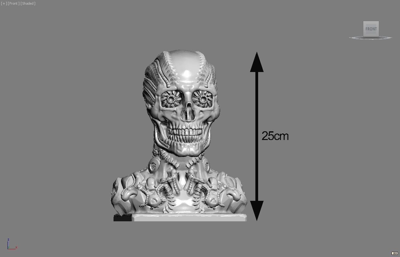 Skull robot Headphone Stand Cyborg skull robot Headset  3D print model_6