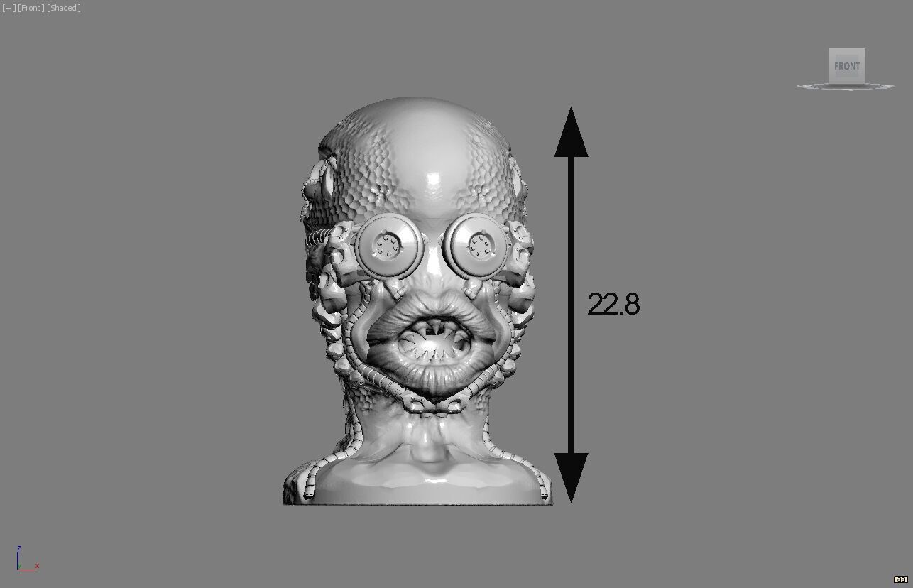 Skull robot dragon Headphone Stand Cyborg skull dragon  3D print model_6