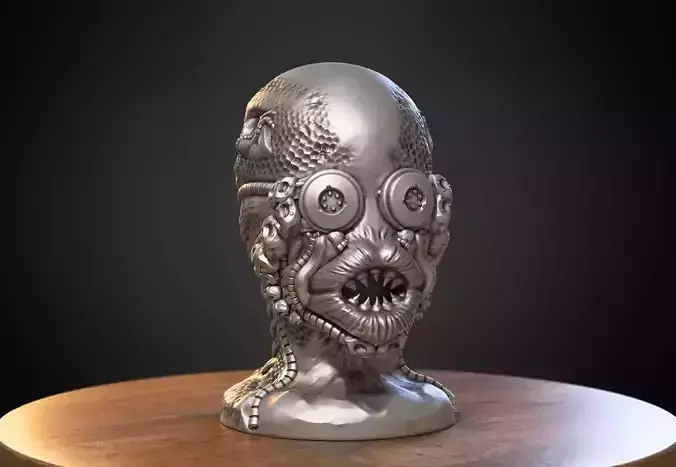 Skull robot dragon Headphone Stand Cyborg skull dragon  3D print model