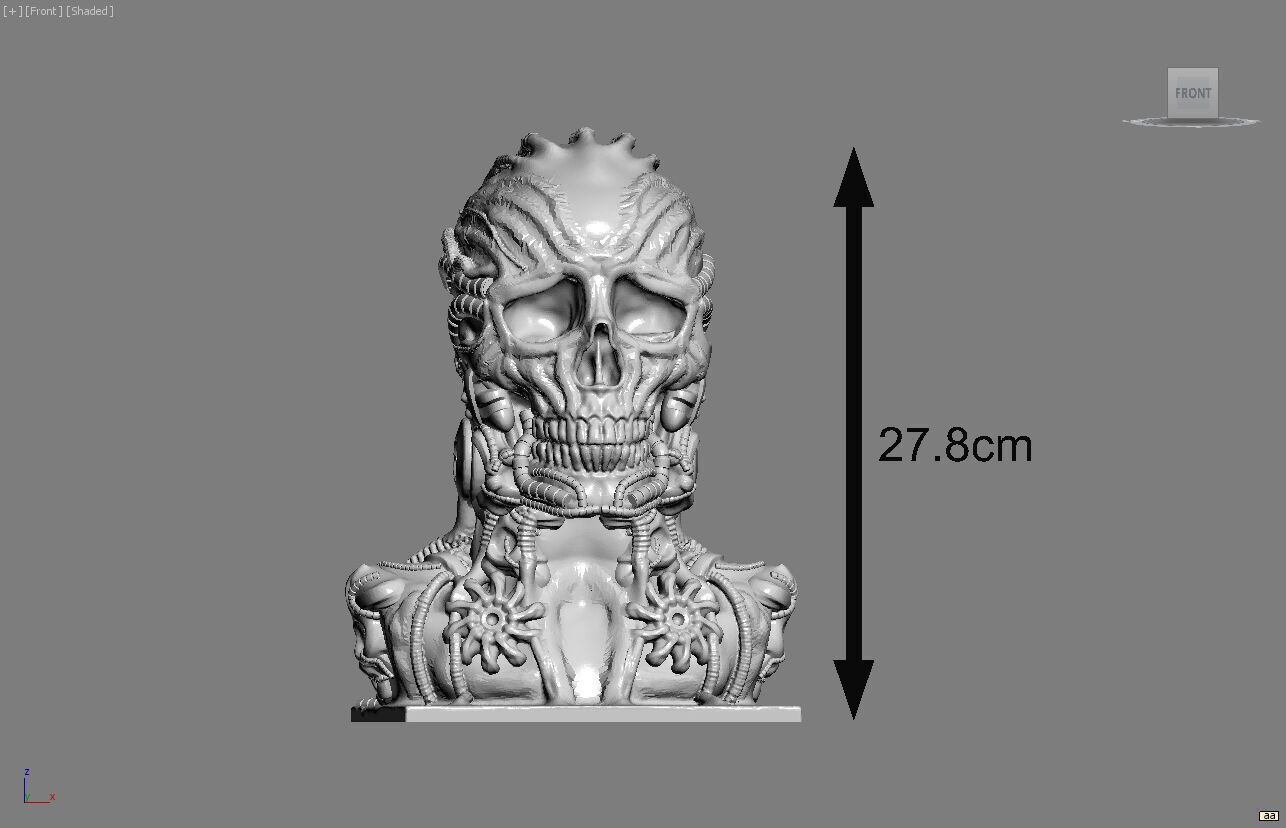 Skull robot Headphone Stand Cyborg skull robot Headset  3D print model_4