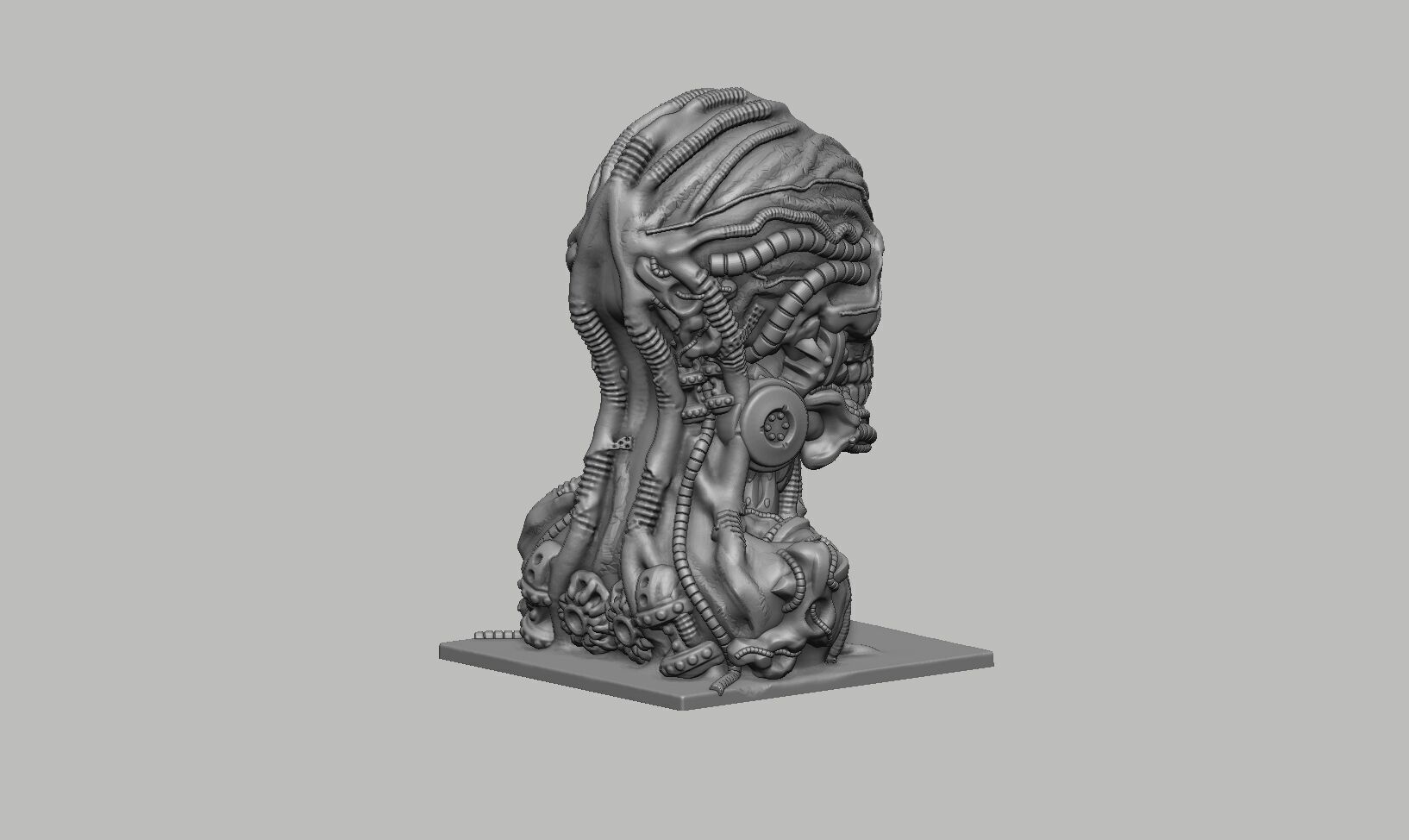 Skull robot Headphone Stand Cyborg skull robot Headset  3D print model_8