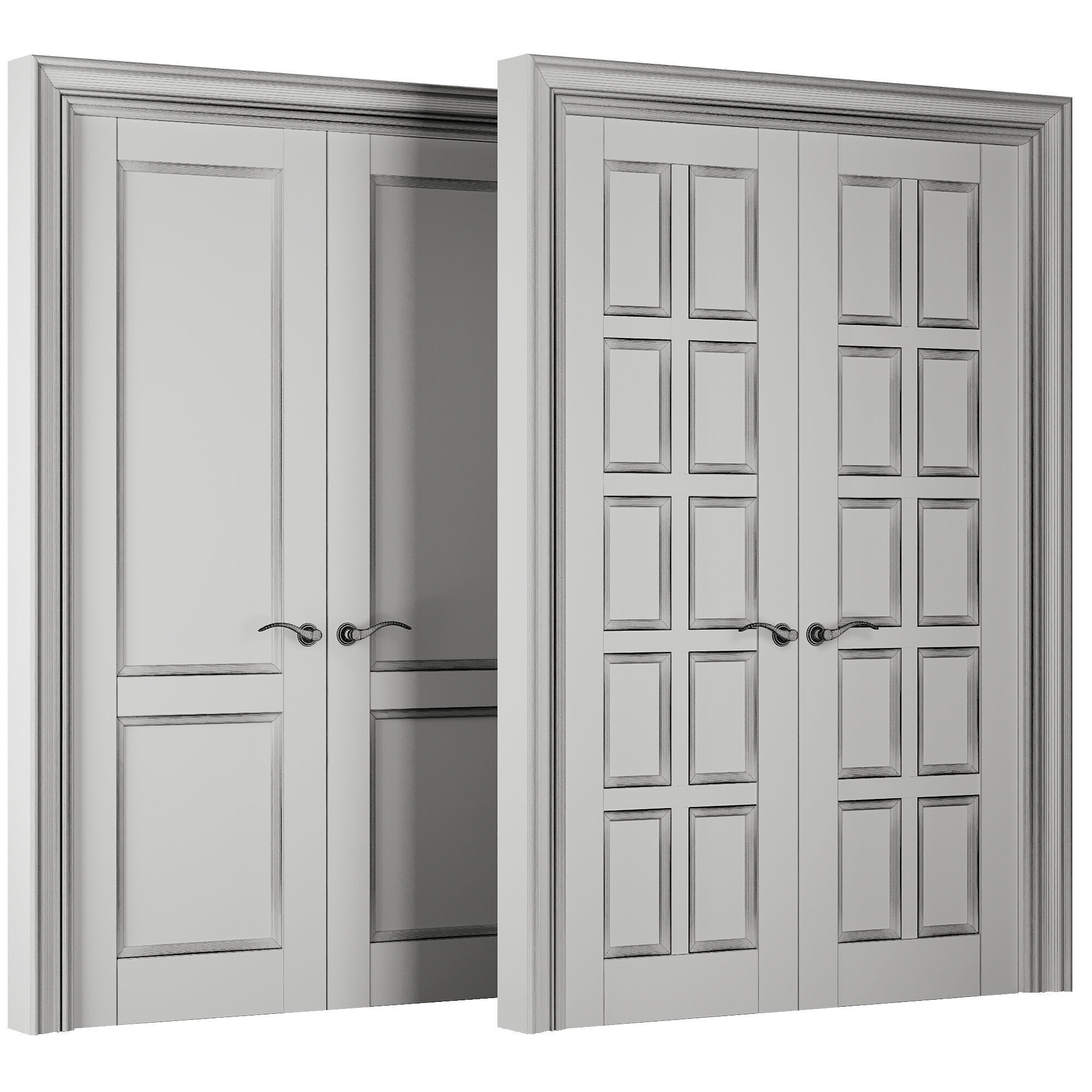 Entrance door set185 3D model_3