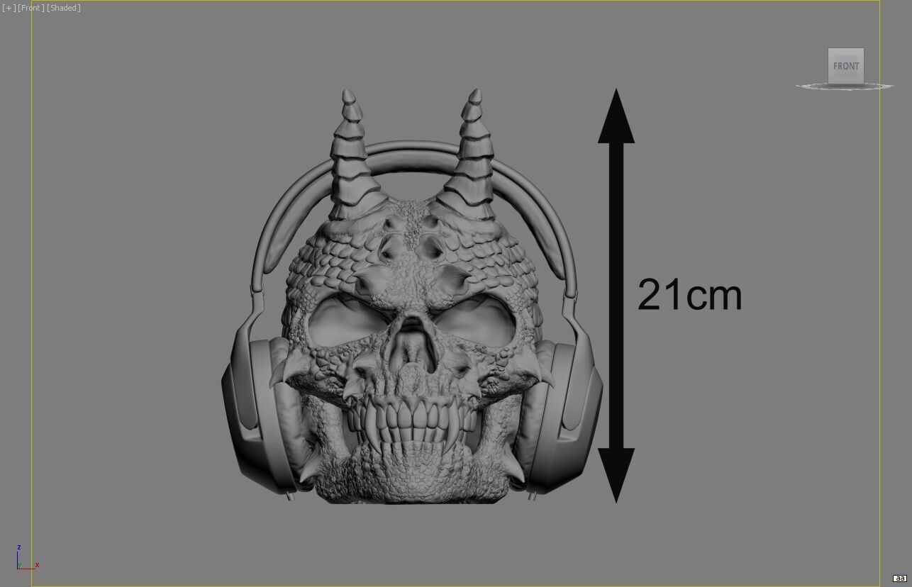 Skull dragon Headphone Stand Cyborg skull dragon Headset  3D print model_18