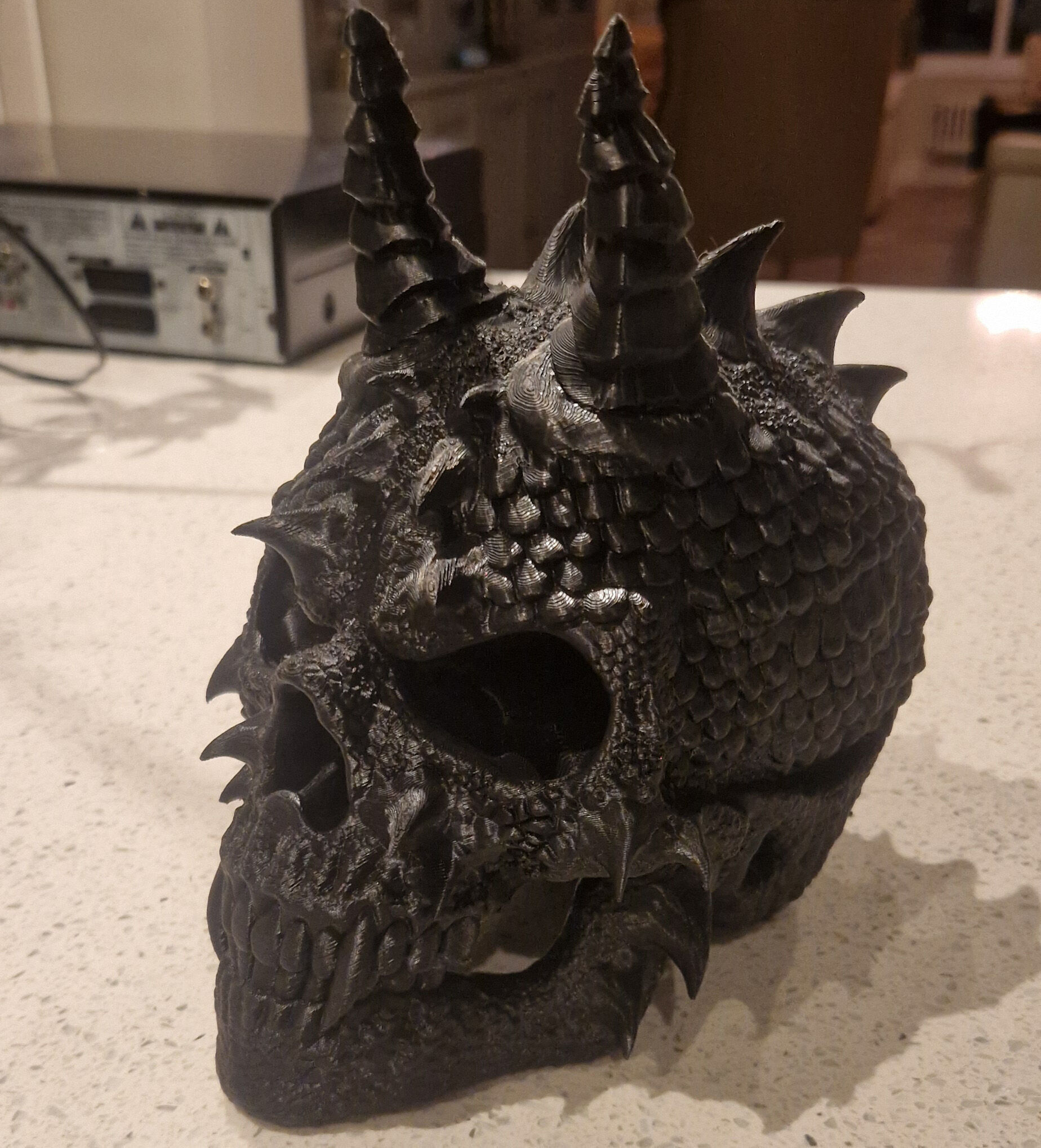 Skull dragon Headphone Stand Cyborg skull dragon Headset  3D print model_8