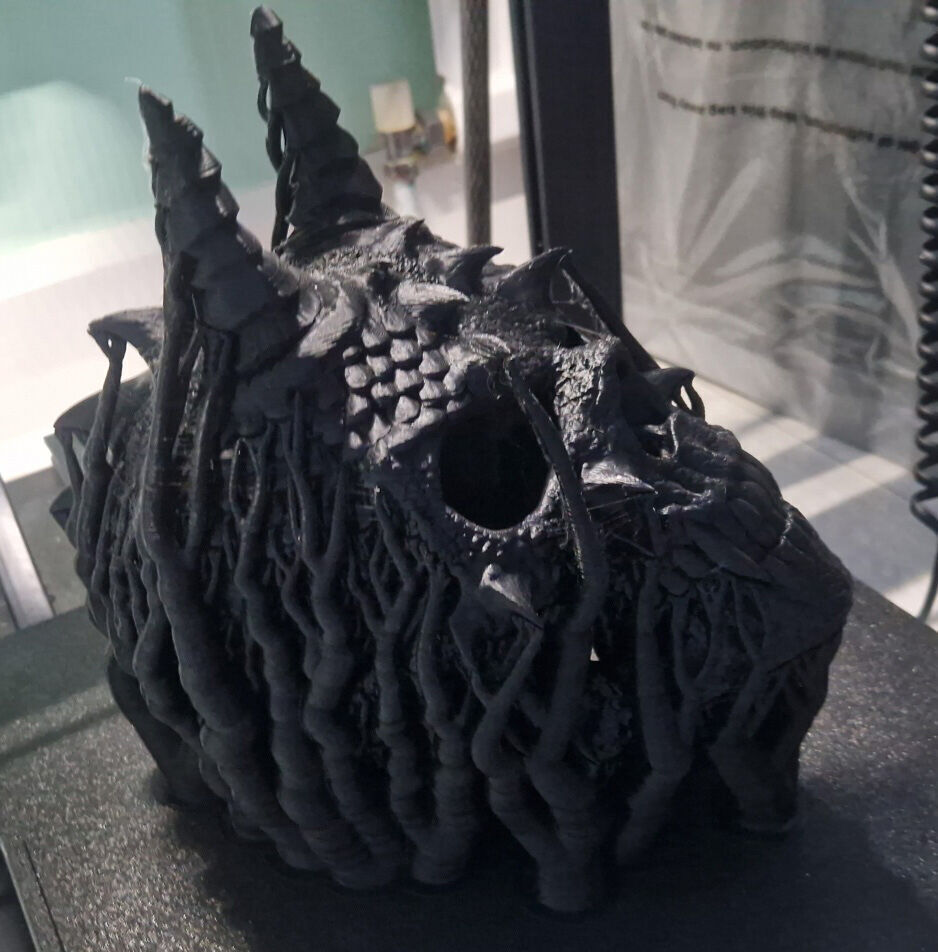 Skull dragon Headphone Stand Cyborg skull dragon Headset  3D print model_9