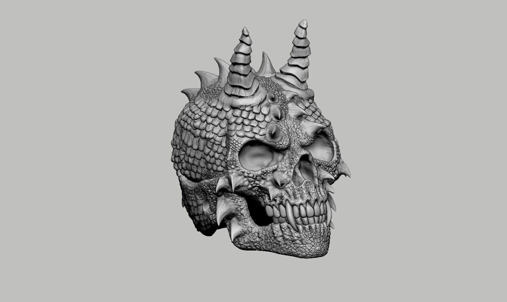 Skull dragon Headphone Stand Cyborg skull dragon Headset  3D print model_12