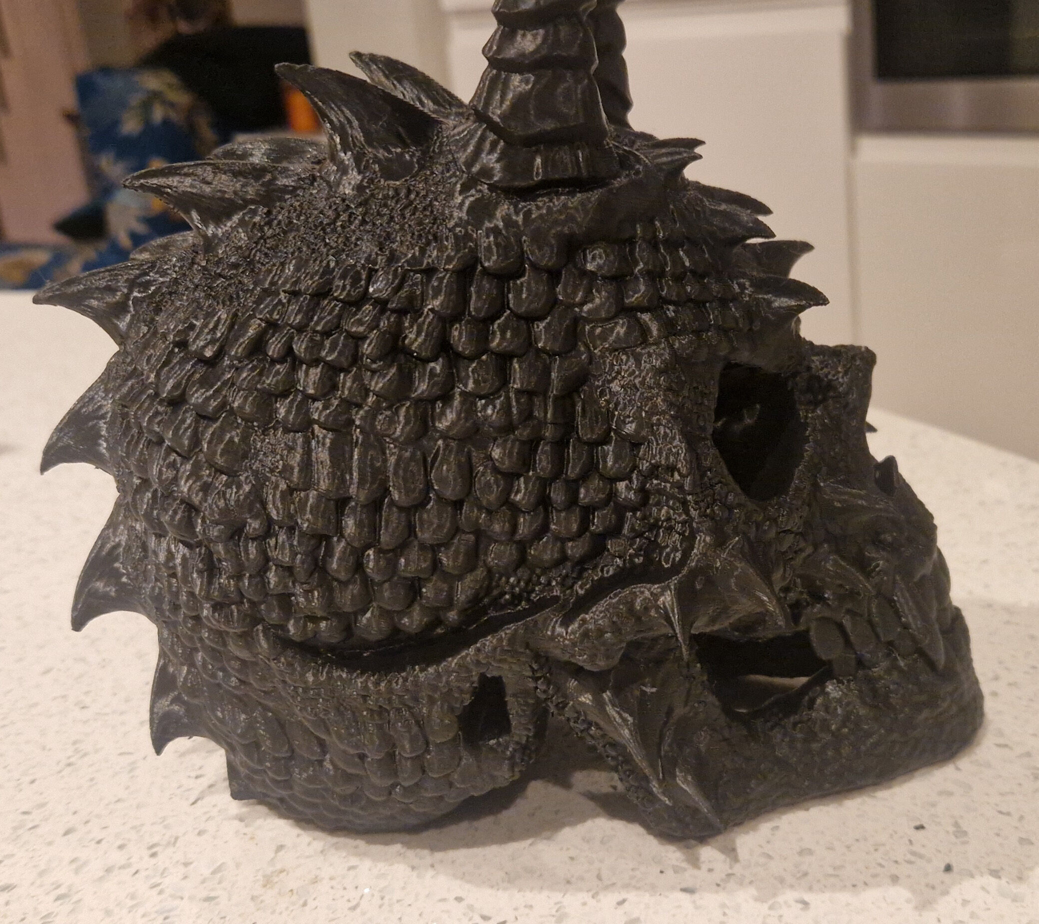 Skull dragon Headphone Stand Cyborg skull dragon Headset  3D print model_6