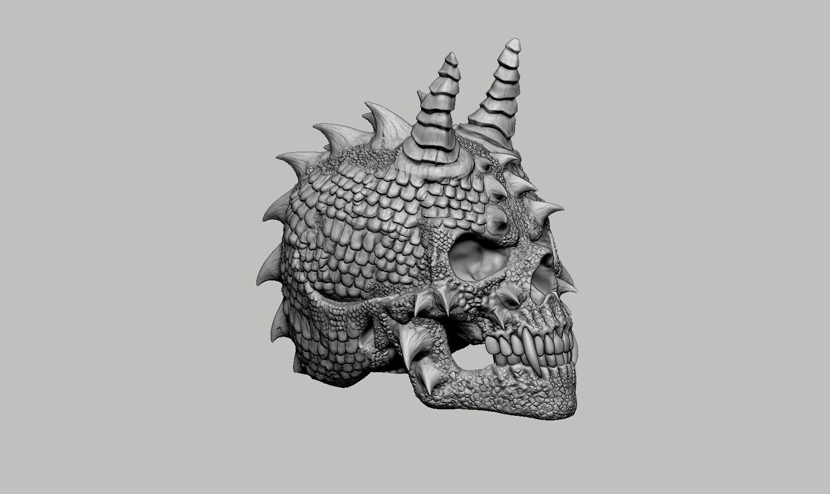 Skull dragon Headphone Stand Cyborg skull dragon Headset  3D print model_13