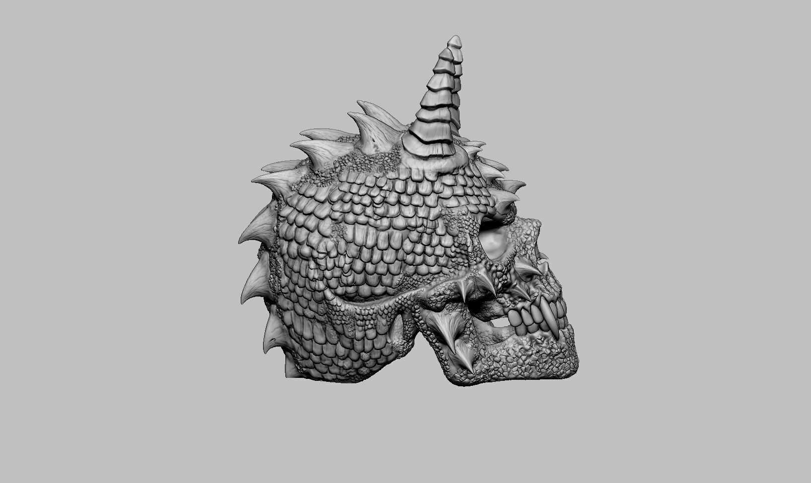 Skull dragon Headphone Stand Cyborg skull dragon Headset  3D print model_14