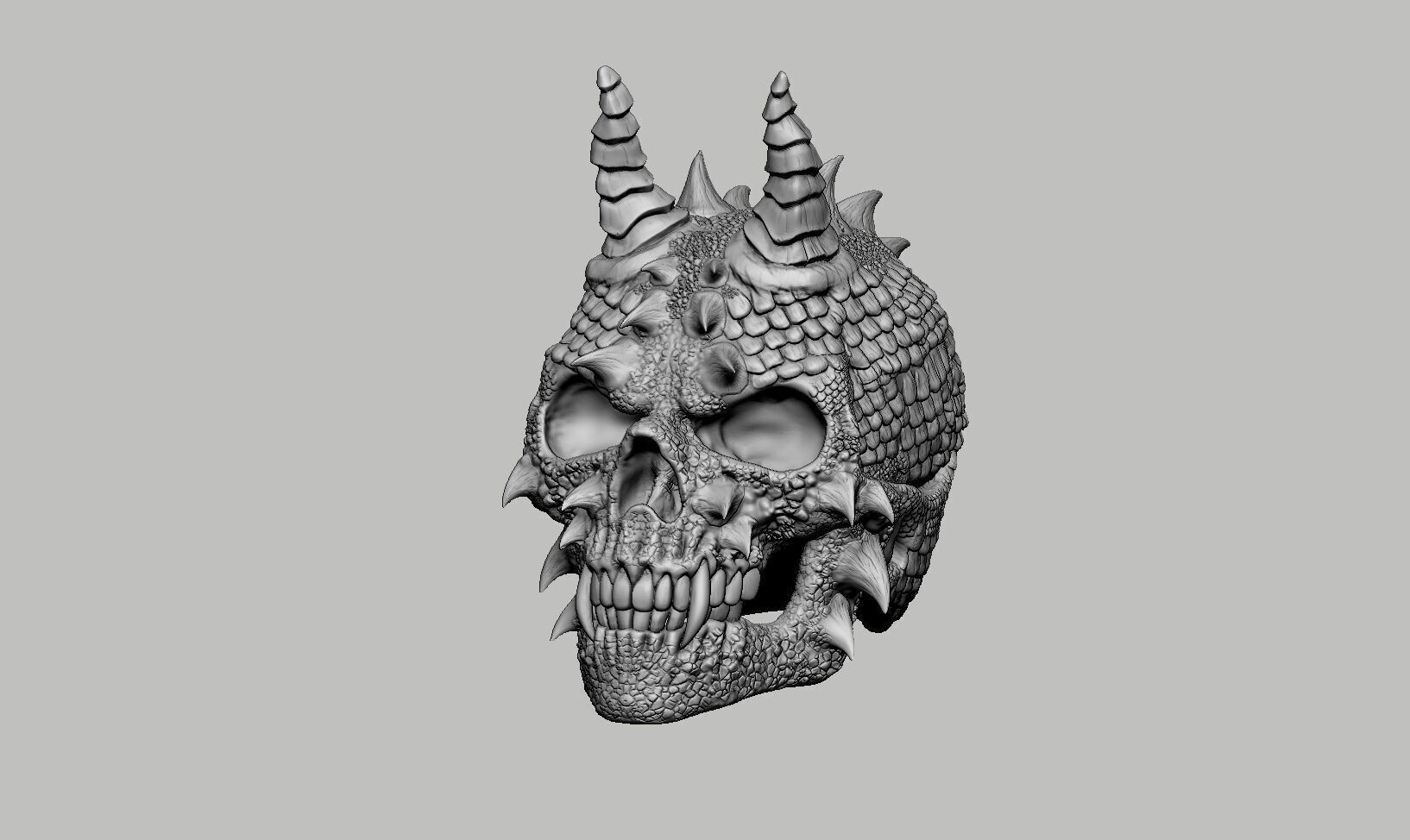 Skull dragon Headphone Stand Cyborg skull dragon Headset  3D print model_11