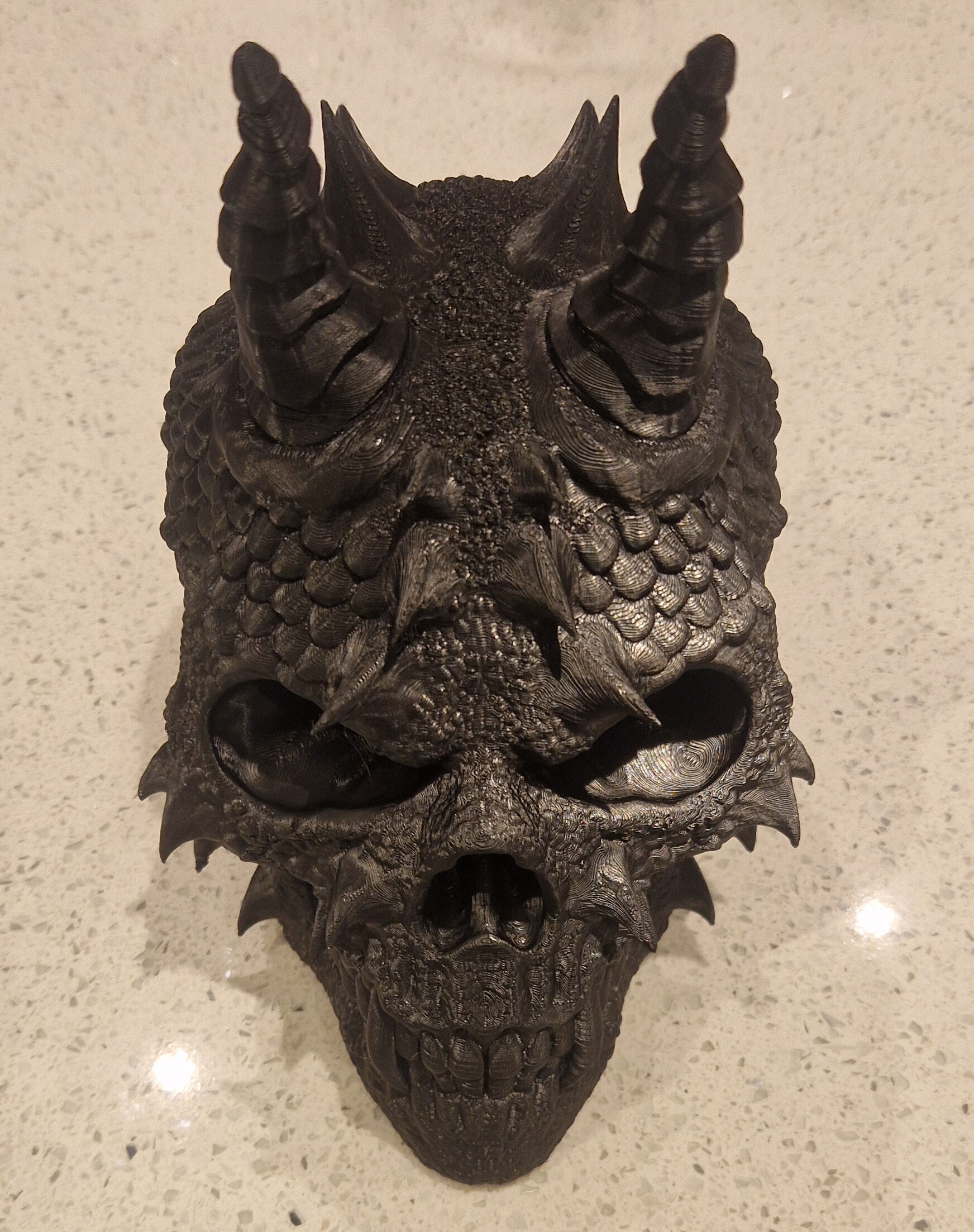 Skull dragon Headphone Stand Cyborg skull dragon Headset  3D print model_7