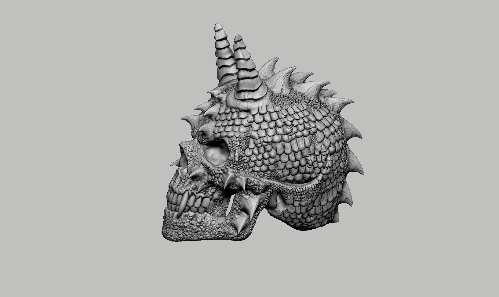 Skull dragon Headphone Stand Cyborg skull dragon Headset  3D print model_17