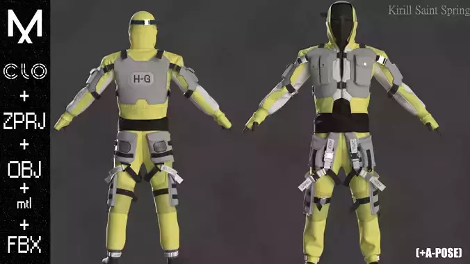 New Outfit Male Marvelous designer Clo3d OBJ mtl FBX ZPRJ